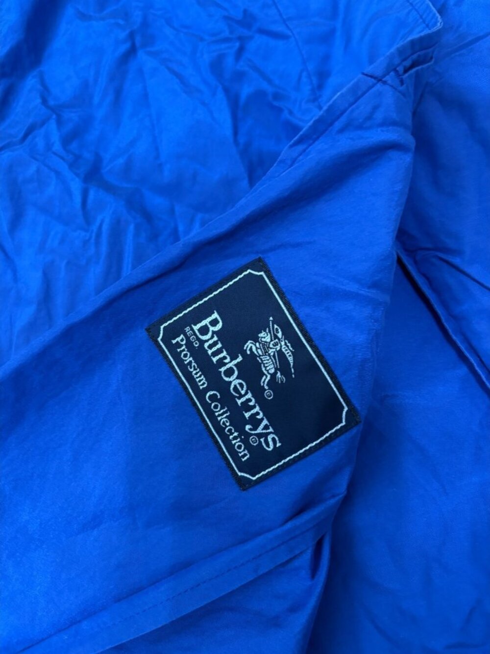 Vintage Burberrys Prorsum Collection Womens Trench Rain Jacket Coat Sz 12 Blue - Picture 5 of 10